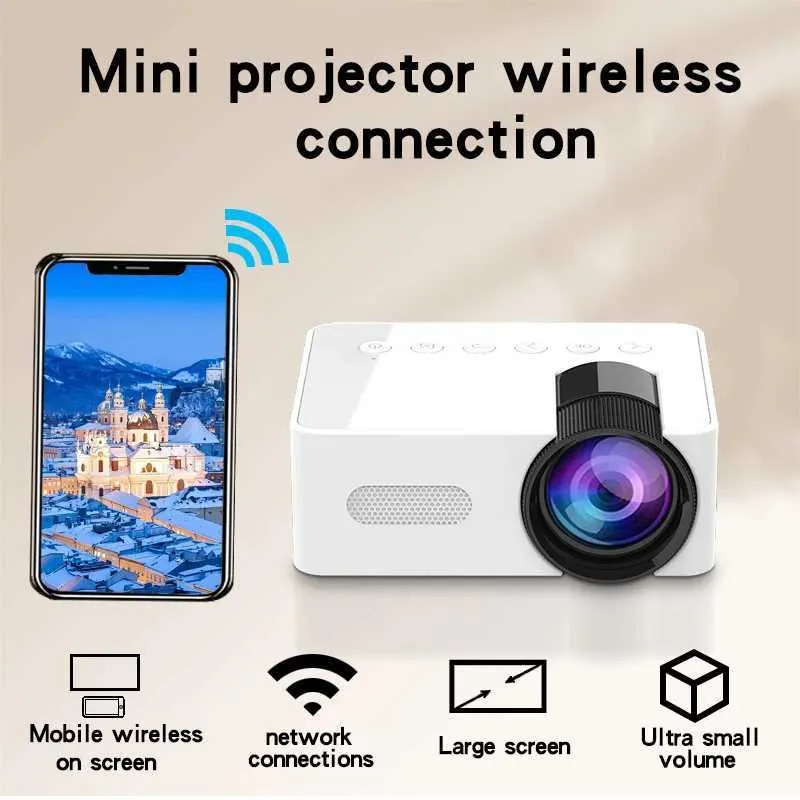 Проекторы YT100 Проектор мобильного телефона Small Home беспроводной проектор подходит для домашнего и открытого использования J240509