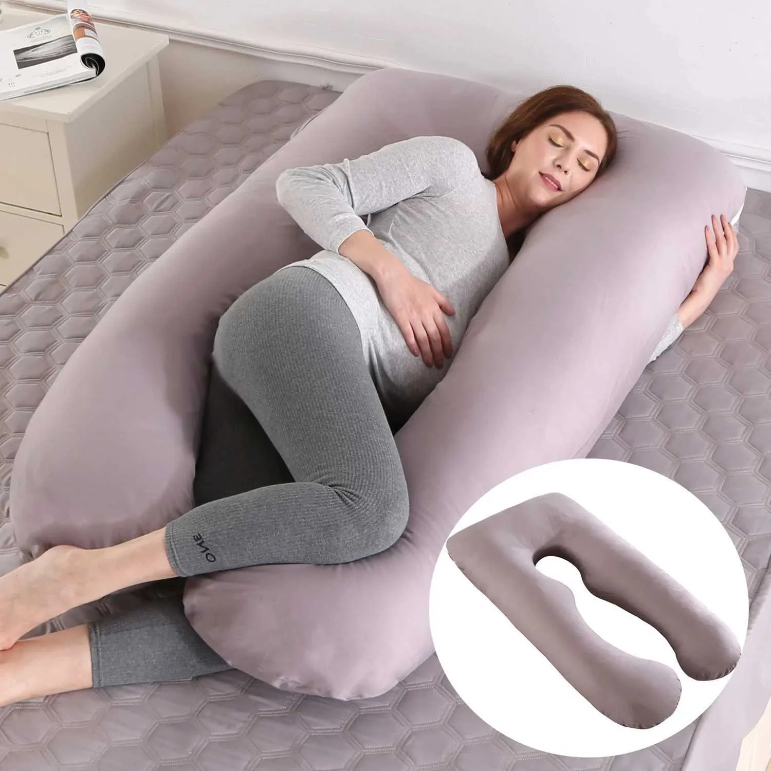 Maternity Pillows 2022 New Full Body Nursing Pregnancy Pillow U-Shaped Maternity For Sleeping With Removable Cotton Cover T240510