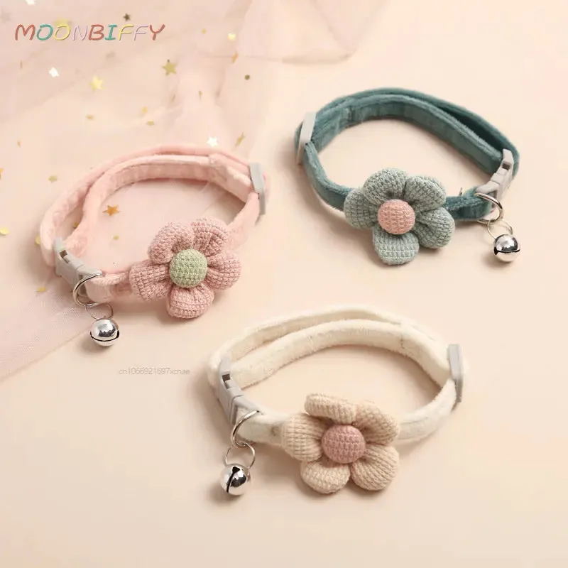 Belle collier de compagnie Bowknot Beau collier de cloche réglable Bow Brefwaway Coton Dogs Accessoires en gros 240428