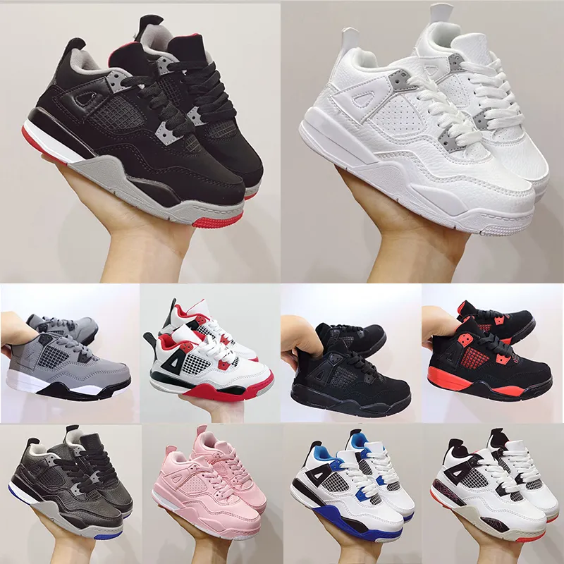 Basketbalschoenen voor kinderen Sneakers Outdoor Toddler Baby Boys Sportschoenen Black Cat Fire Red Thunder University Blue Pure Money Enfant Childrens Trainers