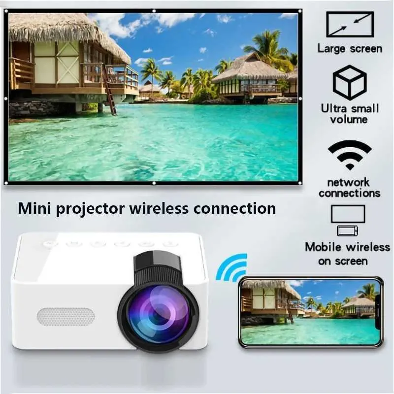 Projectoren Wireless Portable Smart Projector Wifi Mini Projector High-Definition Video Projector Compatibel met smartphones en tablets J240509