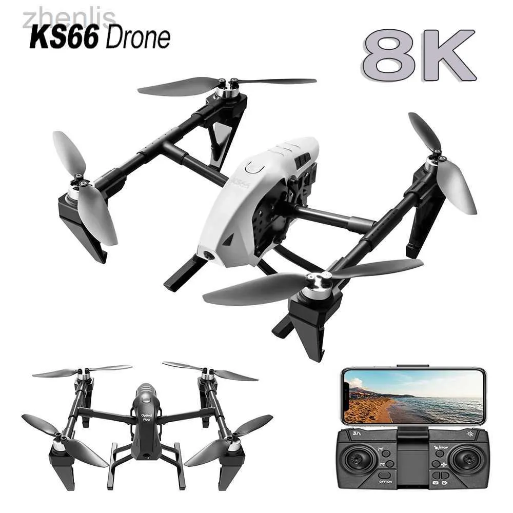 Drones KS66 Mini Drone Professionnel 8K / 6K HD Double caméra barrière sans balais d'évitement de flux optique Photographie aérien