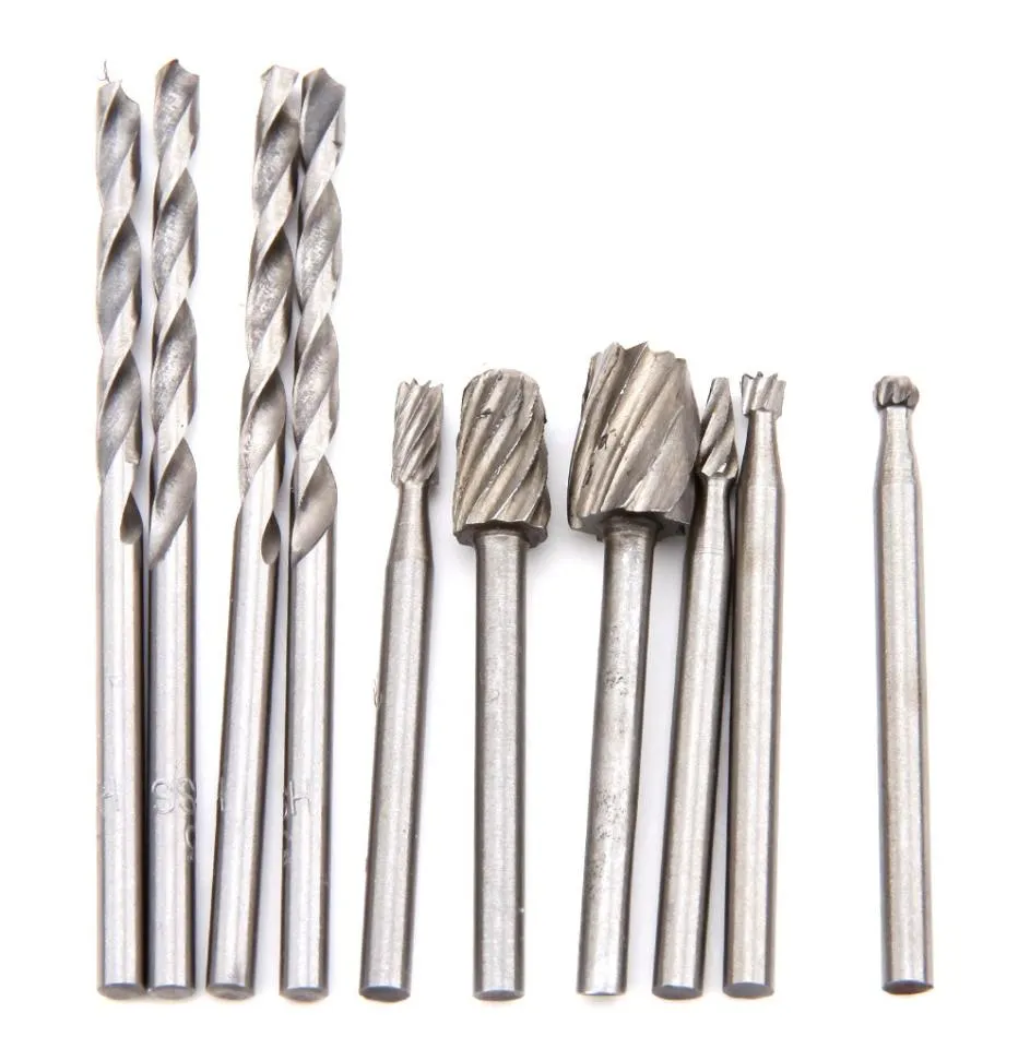 11pcs Dremel Rotary Tools Drill Localizador dedicado HSS Burrs de moagem de madeira 3mm HSS Drill Bit Bitworking Abrasive Tools7967882