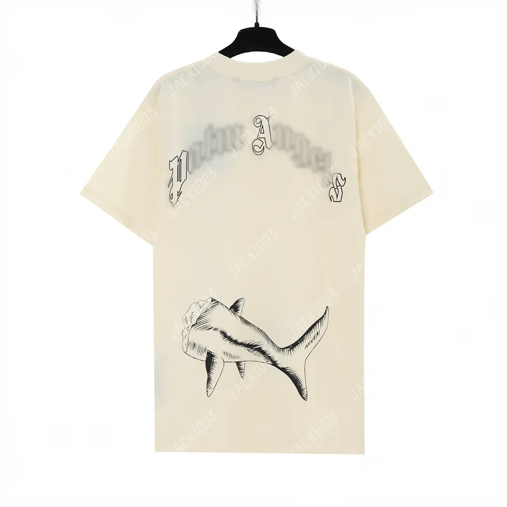 Palm Pa 24SS Lettre d'été Sketch Sketch Broke Comeded Shark T-shirt Boyfriend Gift Loose Loose Hip Hop Unisexe Lovers à manches courtes Style Tees Angels 2225 IWLS