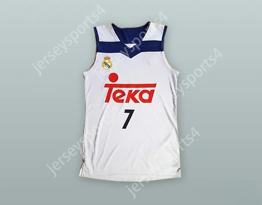 Custom nay mens Youth / Kids Luka Doncic 7 Real Madrid White Basketball Jersey Top cousé S-6XL