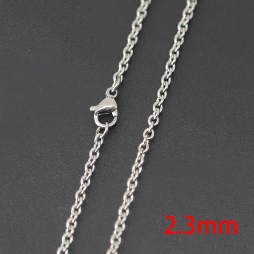 10pcs super plus bas prix Silver Bijoux en acier inoxydable 18 20 24 30 2 Chaînes de collier 3 mm pour les médaillards en verre vivant huile de diffuseur L 234J