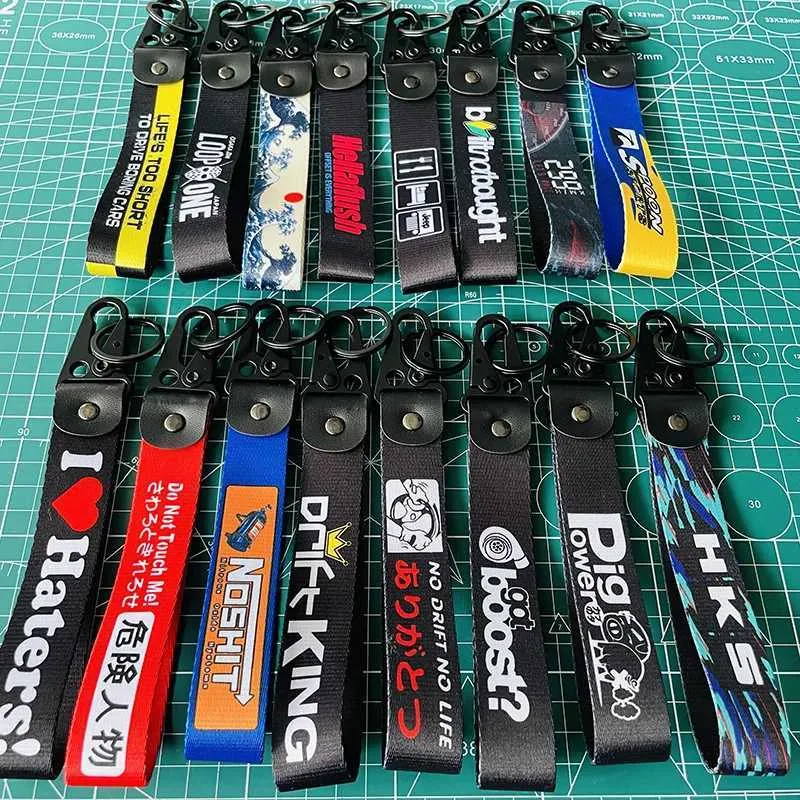 Update Car Key Hanging Rope Keychain Thermal Printed JDM Racing Style ...
