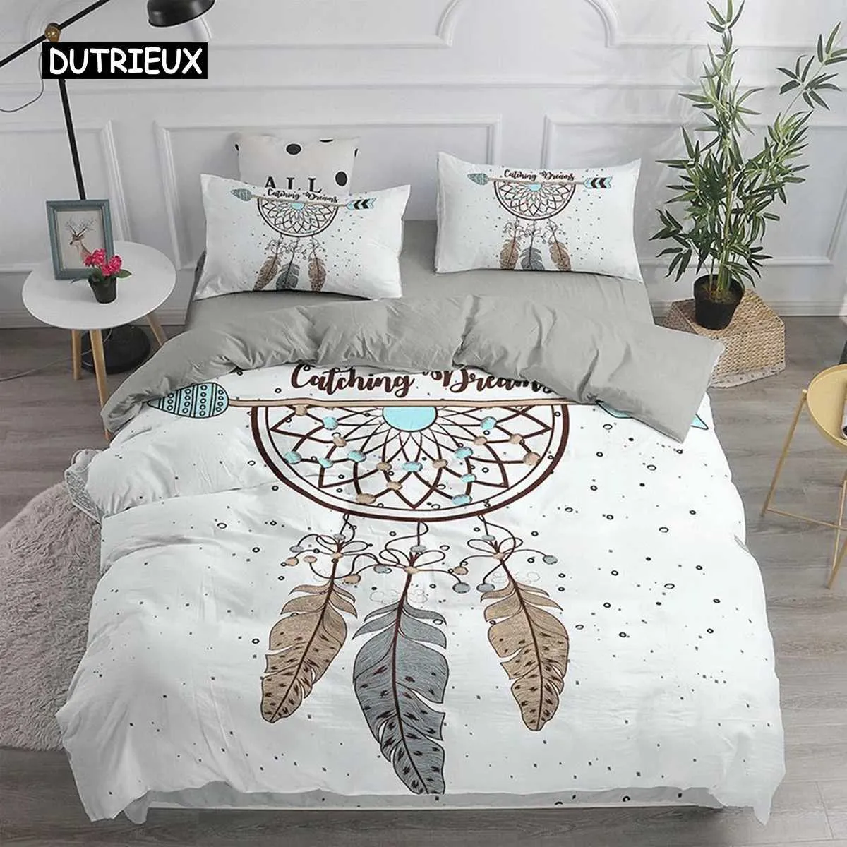 Bedding Sets Dream Catcher Chaves Conjunto elegante Bohemian Down Duvet Capa Large 240x220 Capas de edredão étnico Single Double King confortável