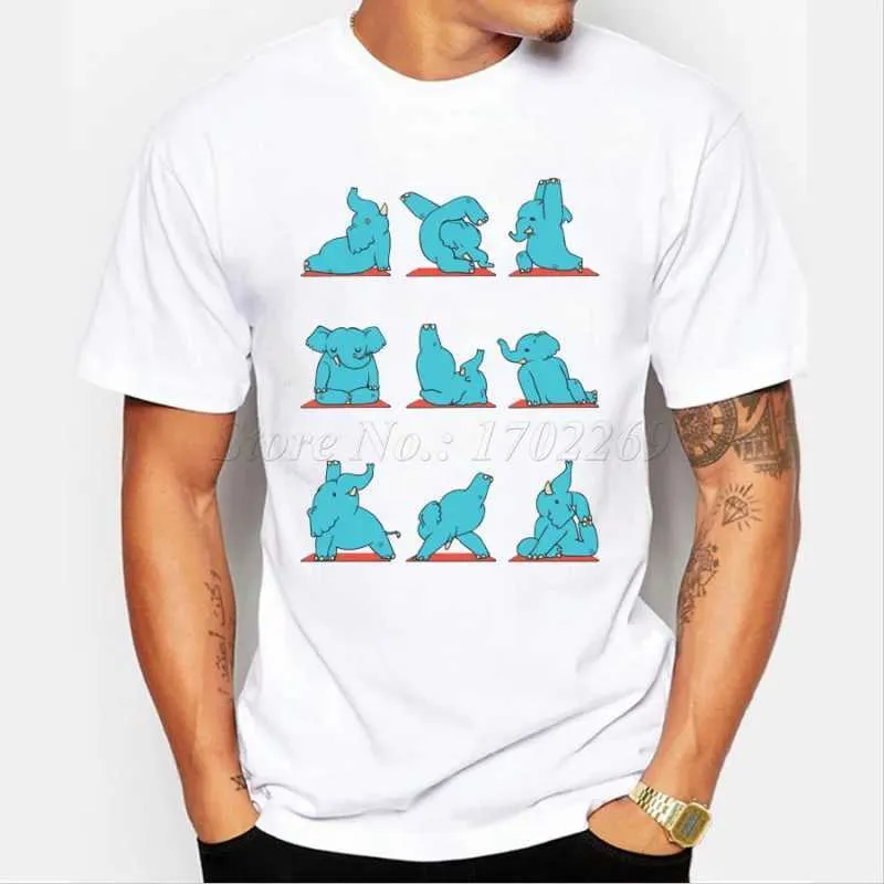 Heren t-shirts Dier Funny Design Men T-shirt Pomeranian/Cat/Soth/Elephant/English Bulldog/Pug Hipster Cool Male tops/T Y240509