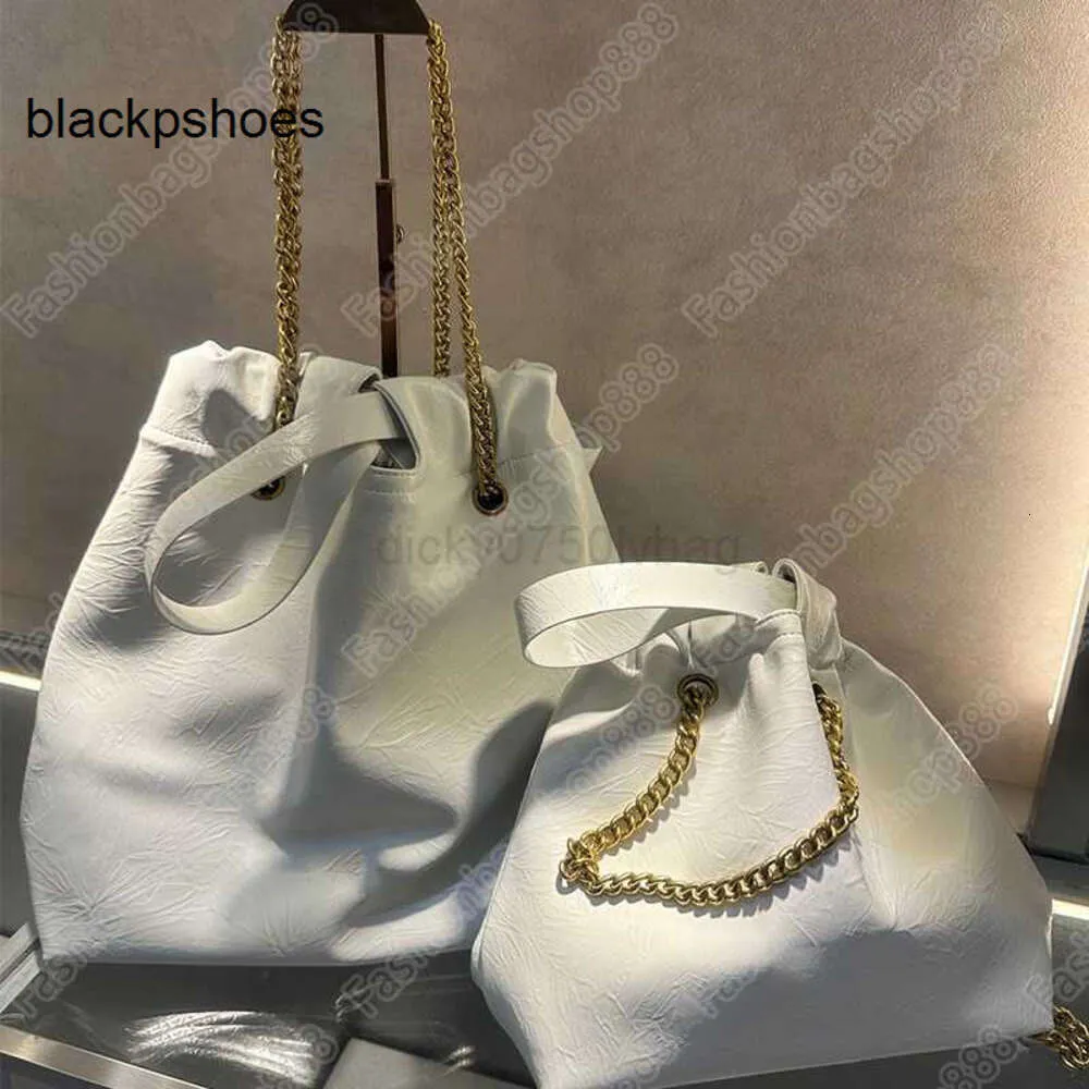 Balencig le cagole dubbel singel axelväska ny kross serie papperskorgen kedja matt kalvskinn handväska crossbody tote svart vit kvinnor unik band designer pu te7