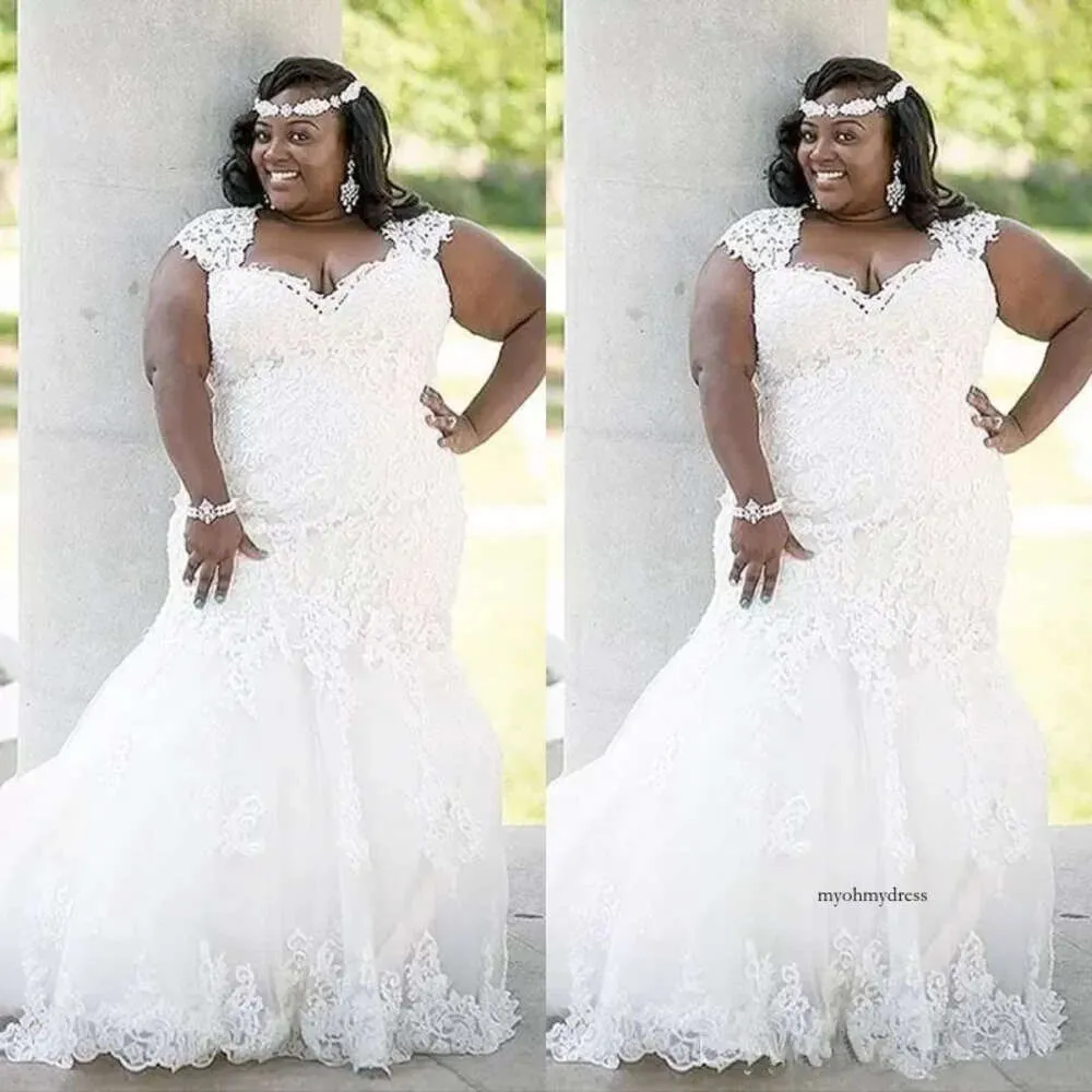 Superbe mariage en dentelle africaine plus taille country 2022 sirène élégante robe de mariée sexy