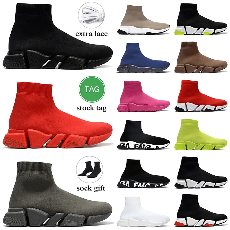 Sock Shoes Designer Luxury sneakers lopers Speed Trainers 1.0 2.0 Loafers Triple S Platform Loafers Women Booties Black Gray Green Red Tennis Chaussures Dhgate