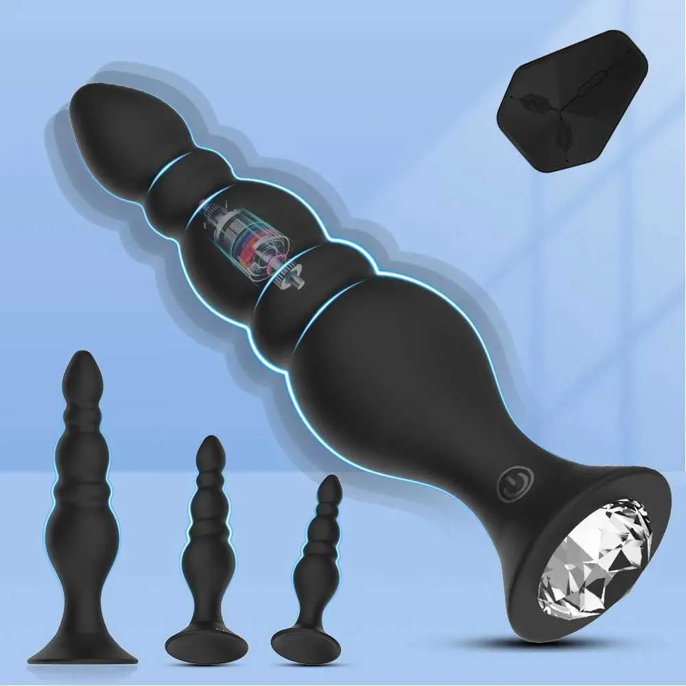 Outros itens de beleza da saúde 4 tamanho anal plug de plug-lote sem fio Controle remoto Massageador Estimulador de próstata adulto masculino q240508