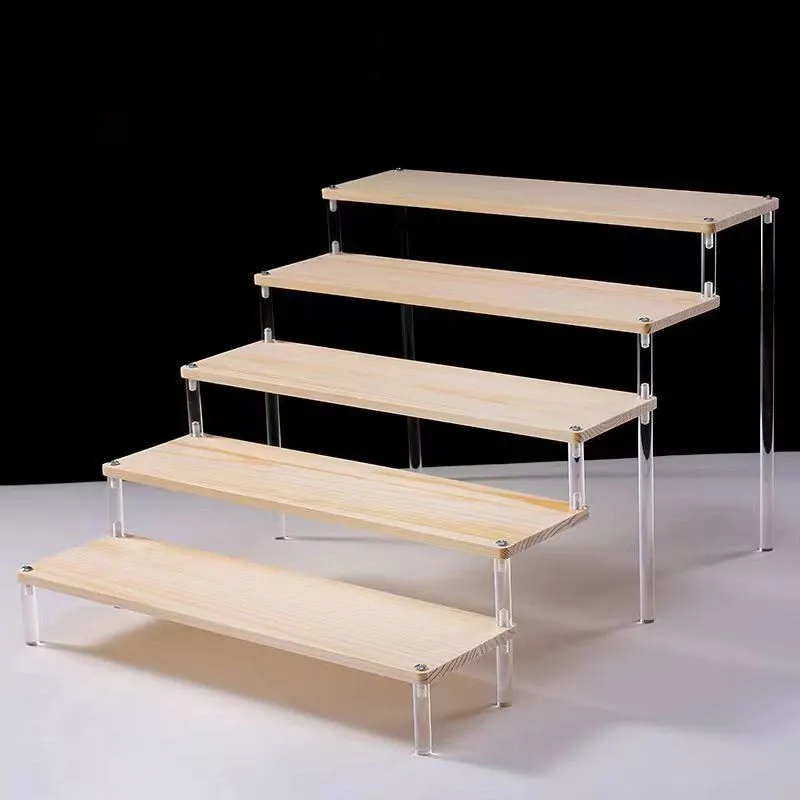 Ornamente 25 Tier transparente Acryl -Basis -Basis Massivholz -Display -Ständer Stepped Toys, Modelle, Kosmetik, Hautpflegeprodukte Display Ständer