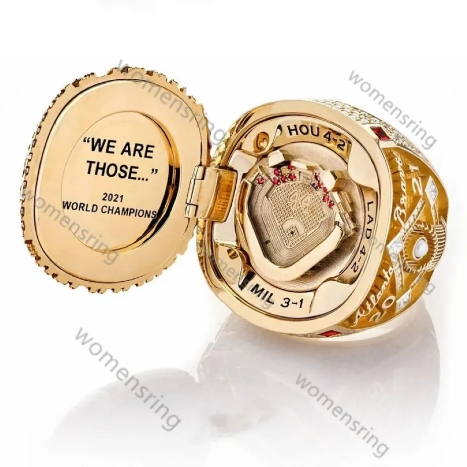 Player 6 Name SOLER FREEMAN ALBIES 2021 2022 World Series Baseball Braves Team Championship Ring with Wooden Display Box Souvenir Men F 342t