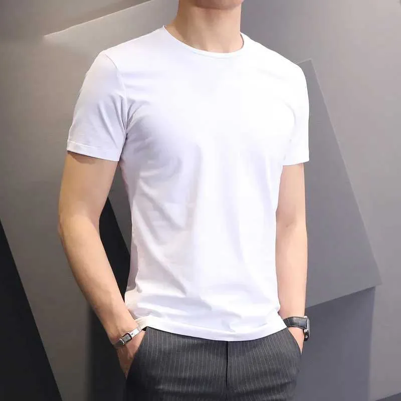 T-shirts masculins pour hommes shorts blancs massifs sept t-shirts d'été Version coréenne Slim tendance à la main