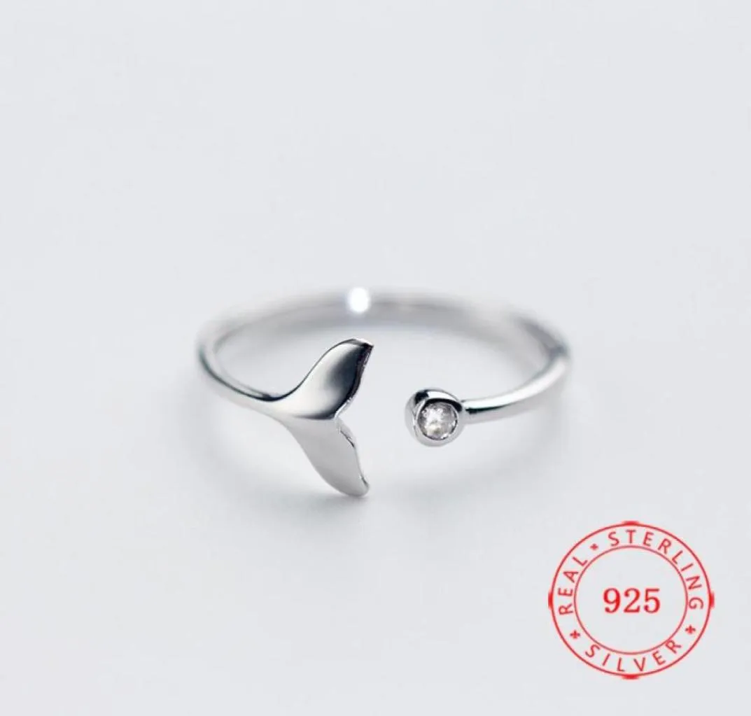 Autentico 925 sterling argento regolabile coda di pesce sirena anello d'amore per moglie moglie donna di buona qualità gioielli minimalisti finge3306543