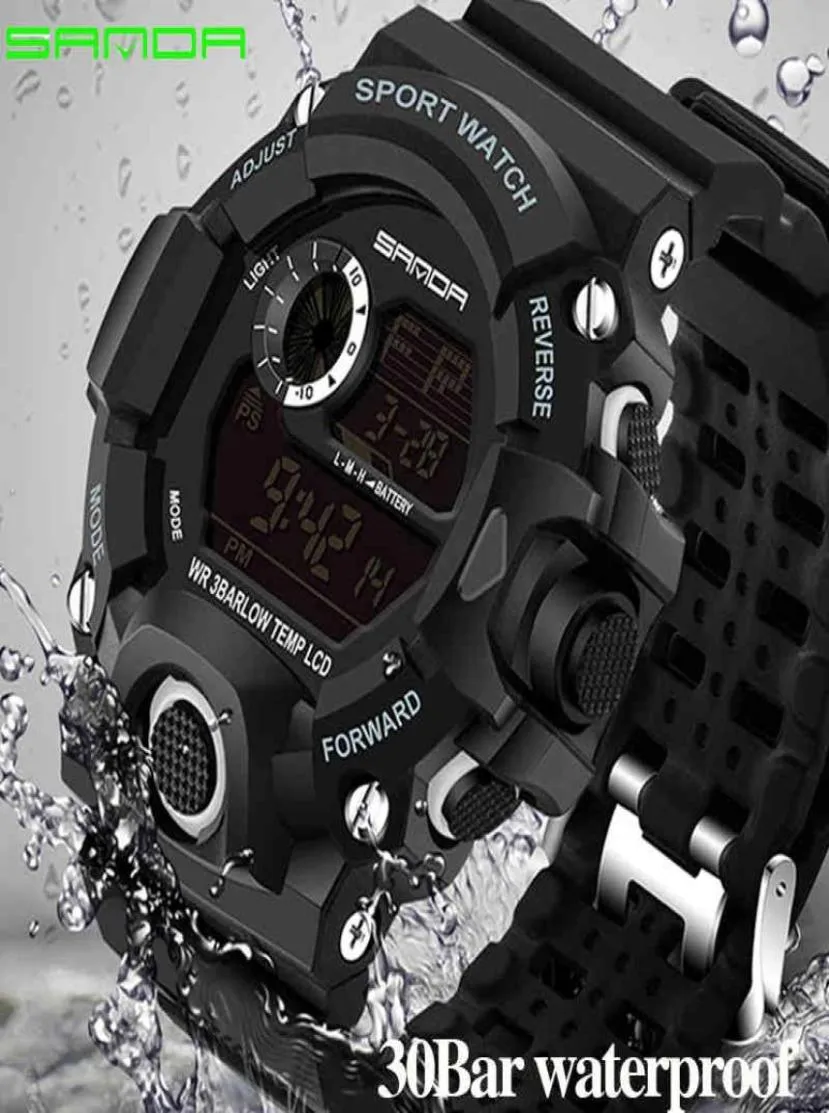 Men Sports Watches Sshock Military Watch Fashion Polshipes Dive Men039S Sport leidde digitale horloges waterdichte relogio mascul2650728