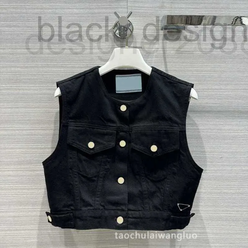 Damesvesten Designer Street Fashionable en knappe werkkleding Korte denimvest 7T37 7BK7