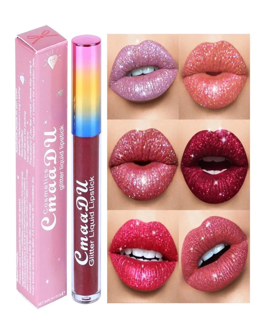 Lipgloss Metal Gillter Pearlescent Diamond Lip Gloss Naakt snoep Liquid Lipstick Lippen Moisturizer Cosmetica Metallic Shine Lipgloss6905866