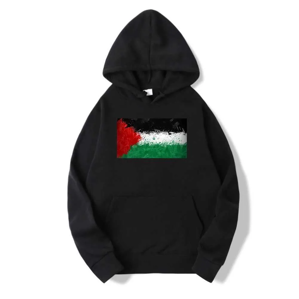 Men's Hoodies Sweatshirts Fashionable Autumn 2021 Mens Hoodie Palestine Flag Sweatshirt Comfortable Soft Hoodie Simple Dance Casual Mens Sweatshirt T240508