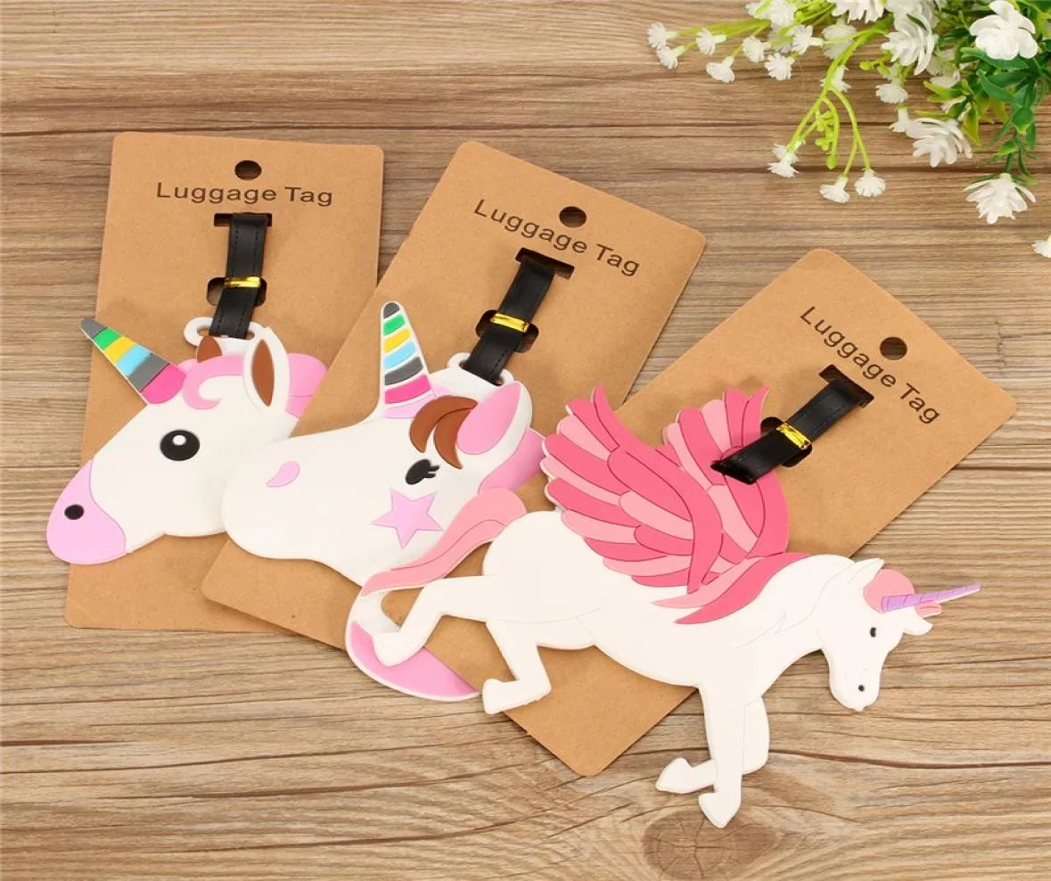 Travel Accessories Unicorn Luggage Tag Creative Silica Gel Suitcase ID Address Holder Baggage Boarding Tags Portable Label5822697