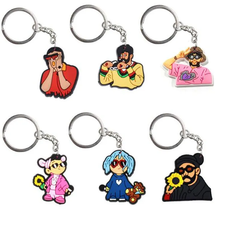 Couchette de dessin animé PVC Keychains accessoires de mode Sac pendentif Soft Silicone Car Key Decoration Gift Wholesale