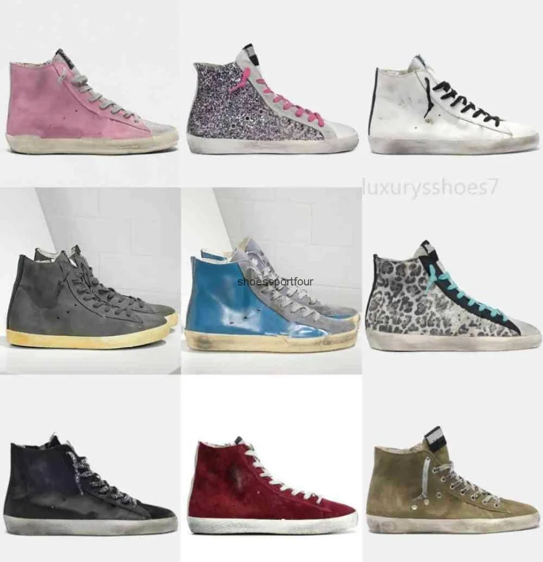 Golengoosessneakers Gloden Francys High Top Sneakers Włochy Buty marki klasyczne białe doold brudny er man man swobodne buty 649281197