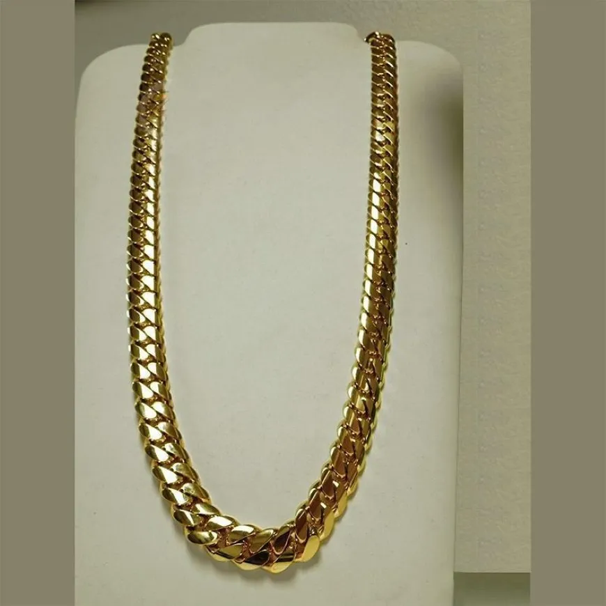 14K Gold Miami Men's Cuban Curb Link Chain Collier 24 1943