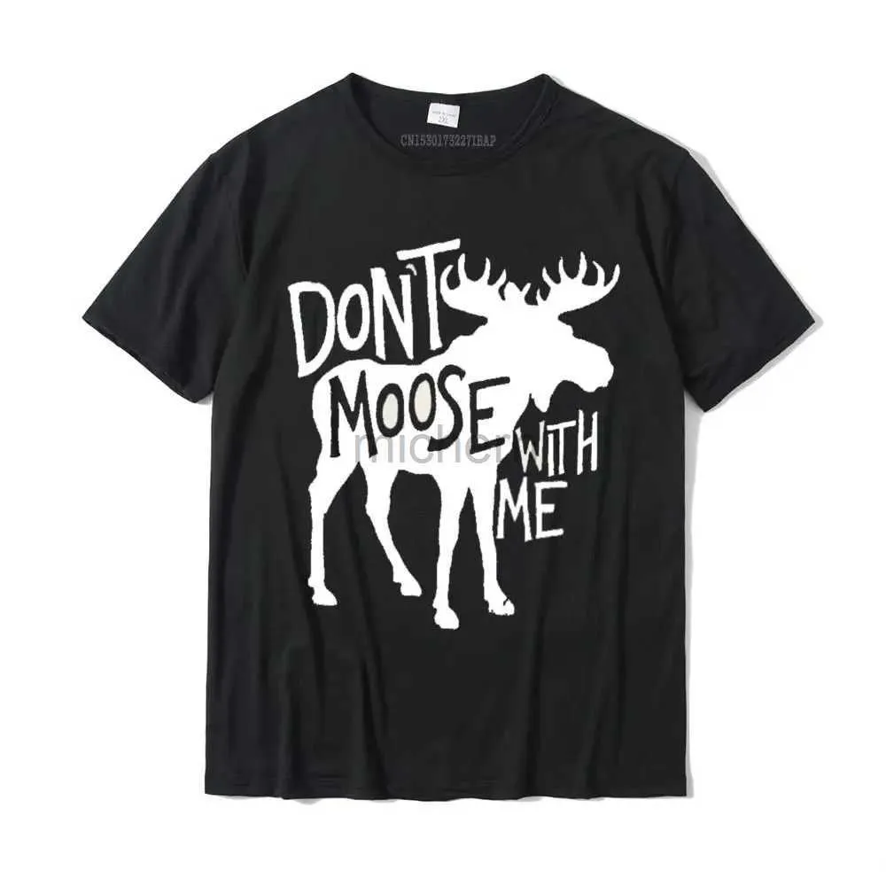 T-shirts voor heren komen niet met mij Moose T-shirt-Cute Moose Fun Design Moose Gift T-Shirt Fashionable Youth T-Shirt Cotton Top Casual Shirt D240509