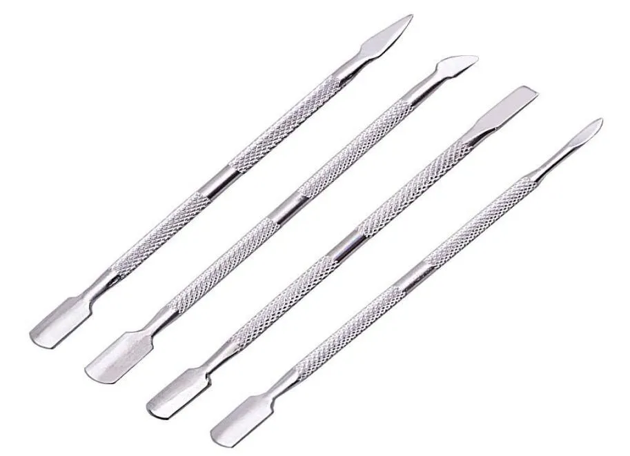 4pcslot en acier inoxydable Rémêlement de cuticule double face double cutané morte puste de cuticule à ongles Pusher Manucure Tool 9819606