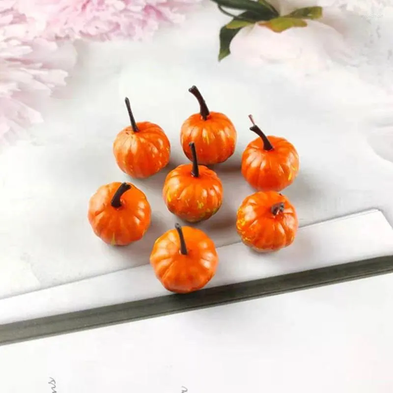 Fleurs décoratives 10 / 50pcs mini faux simulation de légumes Halloween Pumpkin artificiel bricolage artisanat pour la maison décoration de fête d'anniversaire de mariage