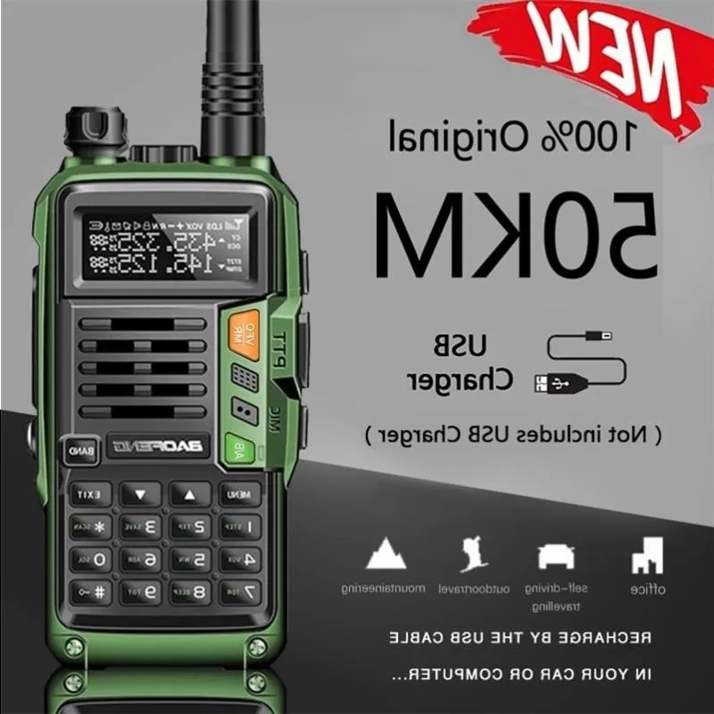 210817 Baofeng UHF 10W met krachtige band Handheld Green Dual Plus VHF UV-S9 50 km walkie talkie Ham UV-5R Two Way Radio Transceiver WWGRM
