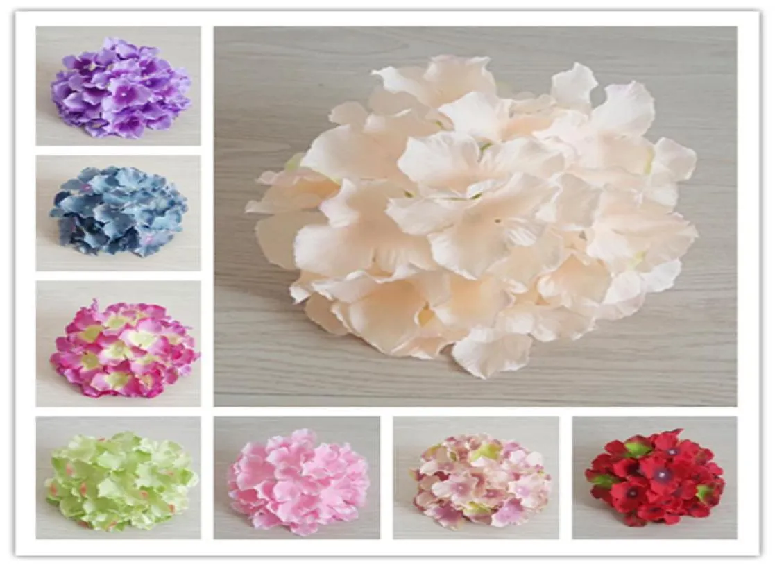 50pcs 20cm 20Colors Hortensia artificiel Hortensia Decorative Silk Flower Head for DIY Mur Wall Arch Décoration de fond de décoration 201883641