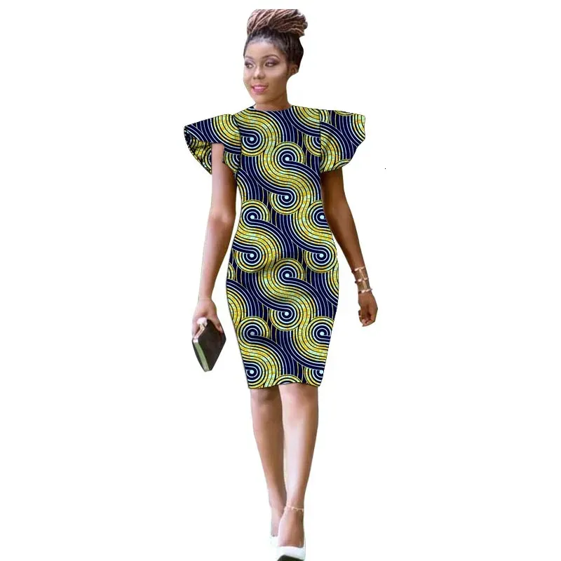 knee length dresses for ladies African 2 Piece Set Women Africaine Print Dashiki Dress main image 1