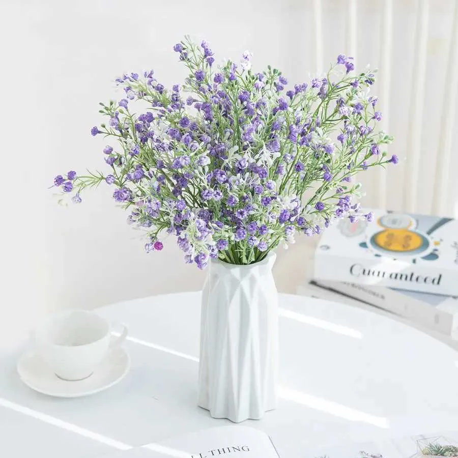 Decoratieve bloemen kransen 5 vorken kunstmatige bloemplant gypsophila hot sales bruiloft bruids boeket kerst huis decor vase diy cadeaubotografie prop prop