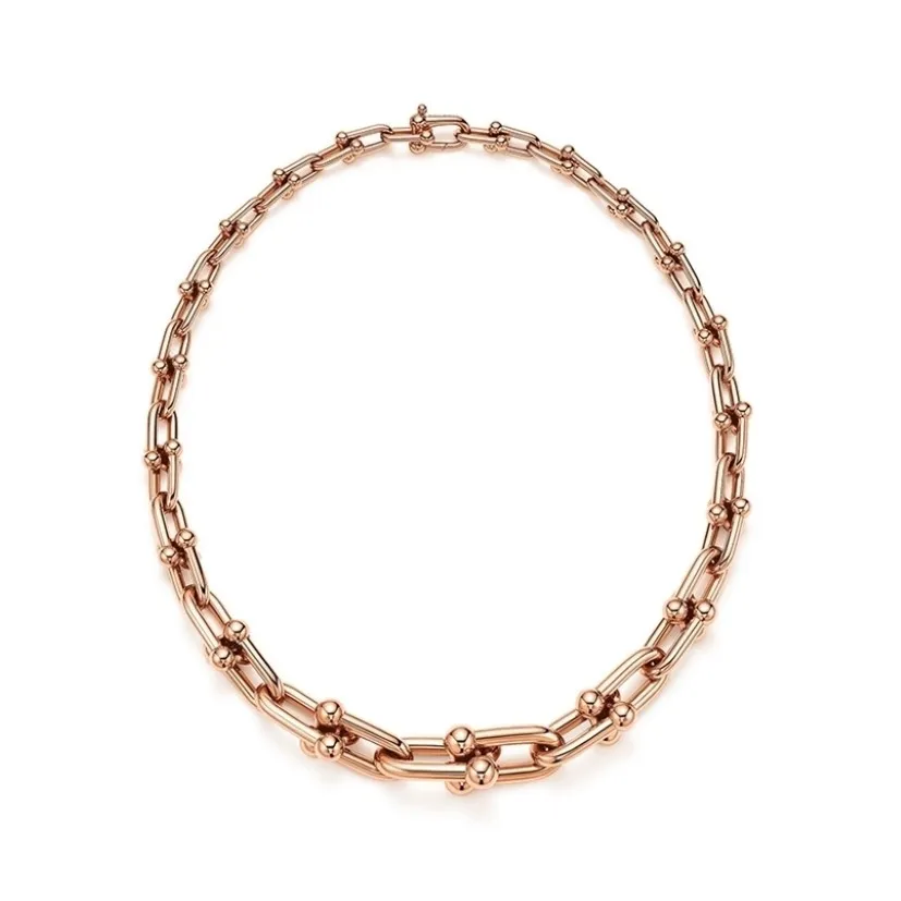 Chokers 925 Sterling zilveren hard slijtage dikke kettinggradiënt u vorm vrouwen mannen mode luxe sieraden 18K verguld feestpaar gif 311r