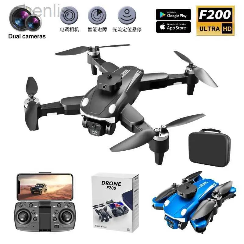 Droni Nuovo F200 Brushless pieghevole senza pilota veicolo aereo senza pilota Evitamento dell'ostacolo Dual Fotografia a quattro elicotteri Remoto Remoto Regulario D240509