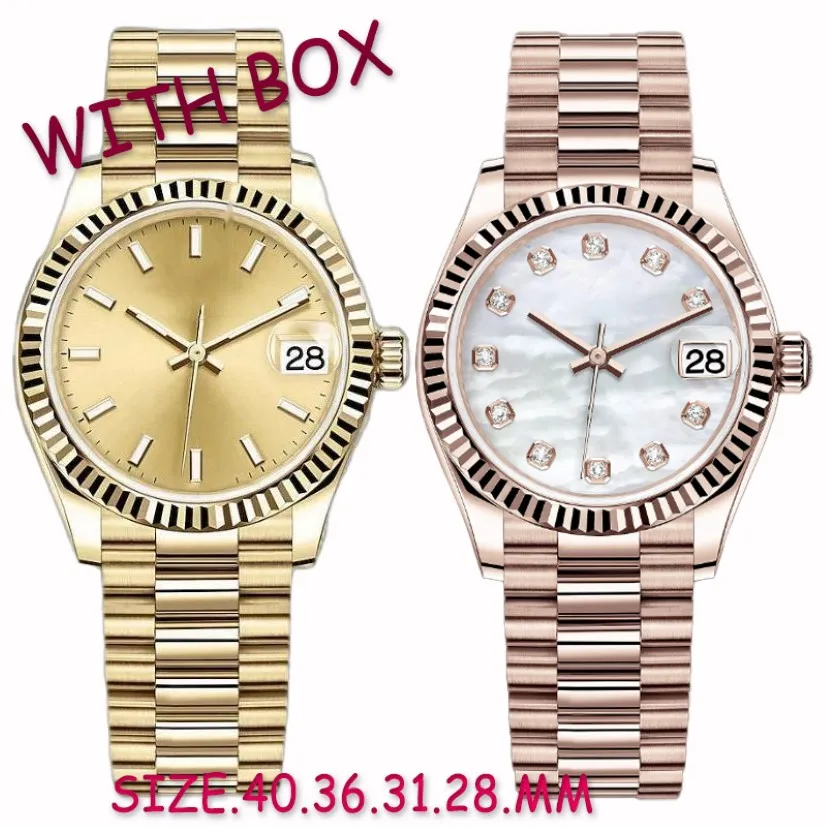 Mens Ladies Watch Rose Gold 41mm 36mm 31mm 28mm 904L Stainless Steel Bracelet Do not fade Sports Mechanical Quartz Waterproof Luminou 272n