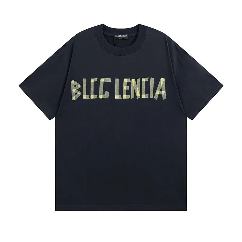 T-shirt estate blcg lencia unisex da uomo maglietta vintage femminile oversize oversize pesante 100% in tessuto di cotone fattura top taglie forti magliette bg30383