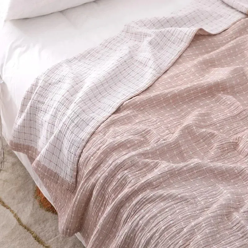 Decken 1PC 230 cm Baumwolltuch Nickerchen Decke Sommerblätter verdickter Wurf japanischer Stil dünner Klimaanlage Quilt