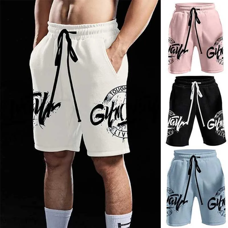 Heren shorts Nieuwe casual shorts Heren Summer Men Hot Cargo Simple Letter Solid bord mannelijk merk bodybuilding kleding homme maat m-3xl t240508