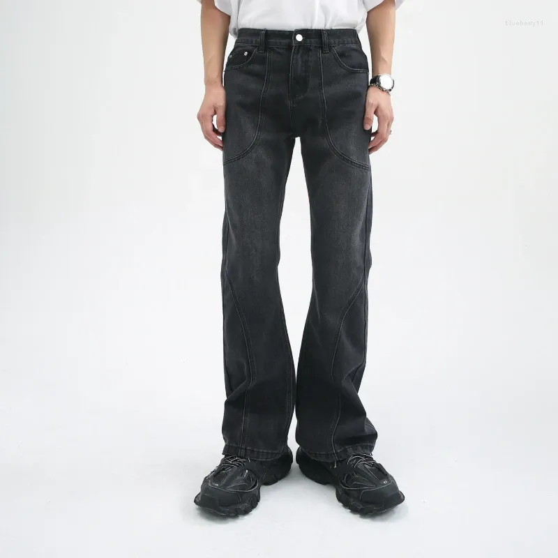 Men's Jeans Y2K Korean Style Cut Loose Drape Look Thinner And Taller Bf Mid-waist Slightly Flared Trousers