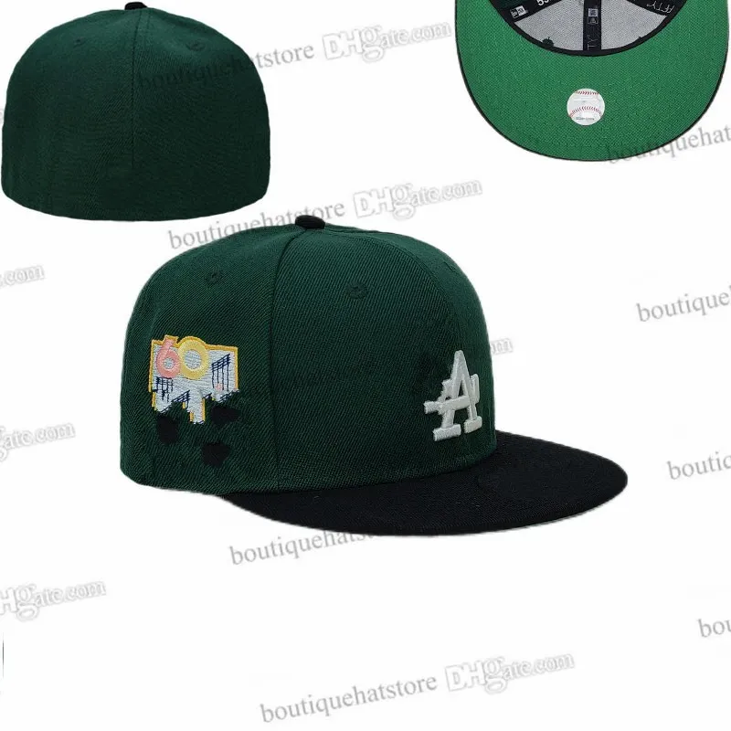 40 Farben Herren Baseball ausgestattete Hüte Brown SD Sport Full Closed Designer Caps 75. gelbe schwarze New York Baseball Cap Chapeau genäht einen Lettter Love Hustle 60