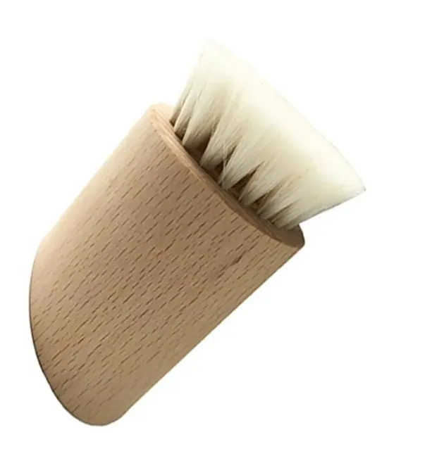 Cheveux de chèvre naturels en bois Nettoyage de visage Brosse en bois Poignée nettoyage du visage