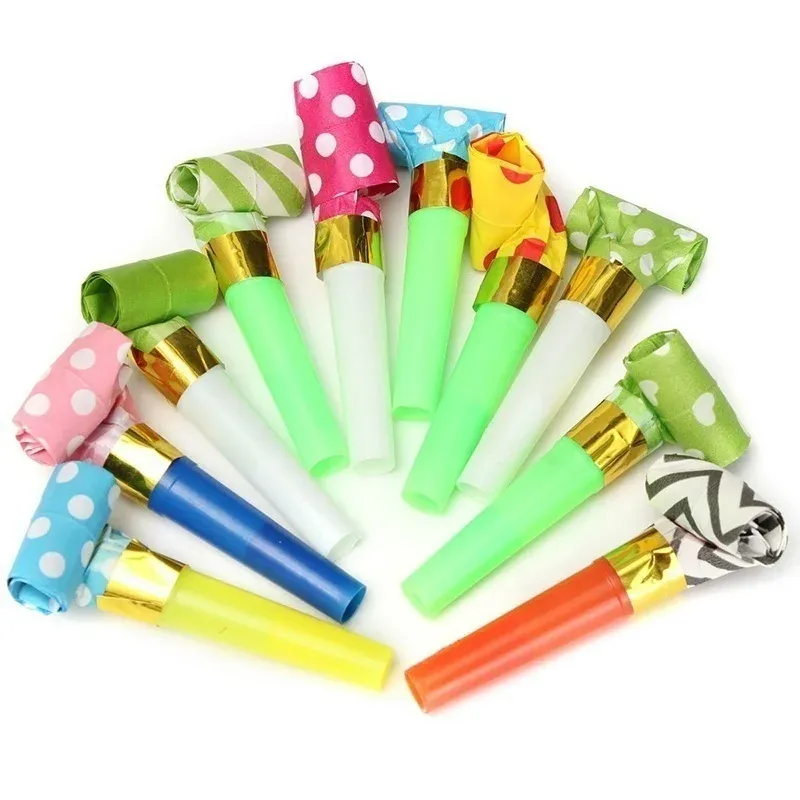 Maker 30pcs Kids Games Games Games Birthday Supplies Funny Blow Outs Whistle Fishle Favor Bottoni Bagnatura BOURO MAKER GIOCHIO giocattoli