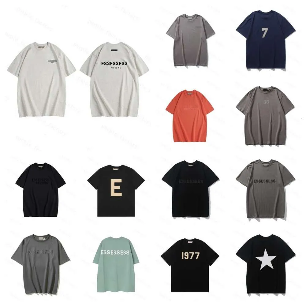 Herren T-Shirt Essenshemd Tials T-Shirt fg tees 1977 Feste Farbe Lose Herren Frauen Designer T-Shirt Tees Mode Tops Mann Trend Hip Hop-Kleidung Shorts Ärmel Kleidung ZV