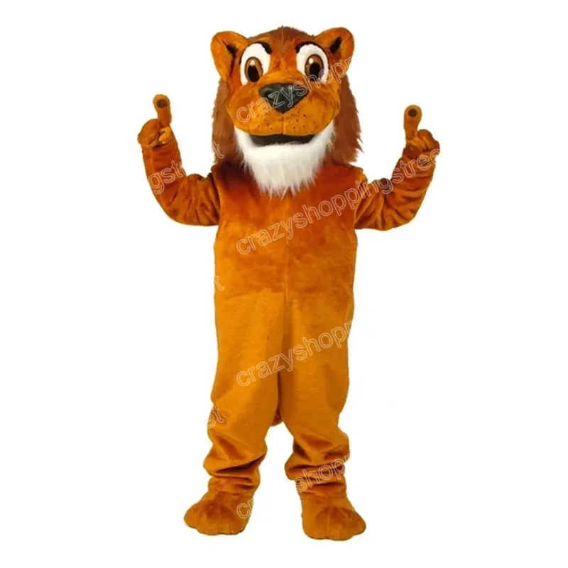 Christmas Migne Lion Mascot Costume Cartoon Characon Oprifits Halloween Carnival Robe Suits Taille d'anniversaire de taille adulte Tenue d'extérieur