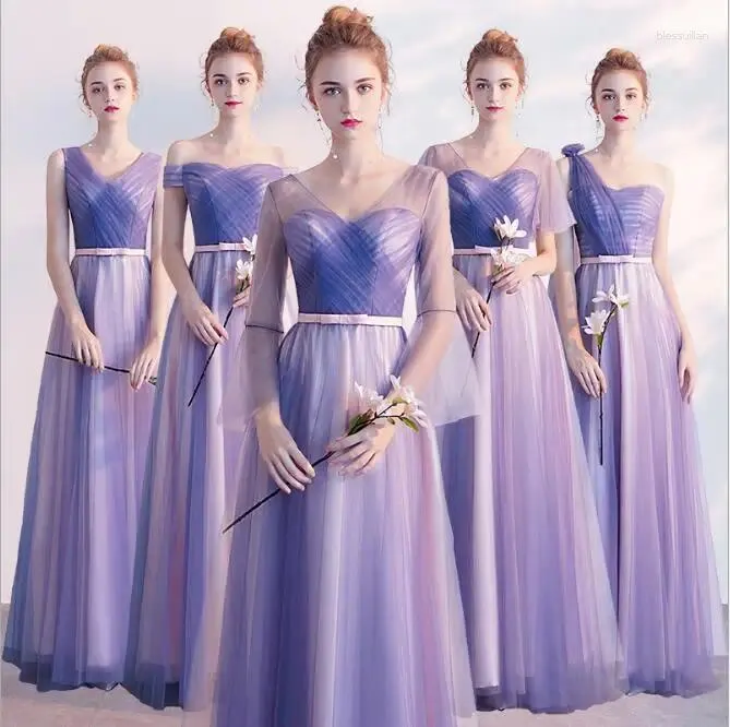 Robes de fête à la mode Fairy Tulle Bridesmaid pour mariage 2024 Design Robe formelle Grdation Vestido de Noiva