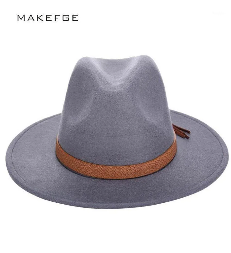 Chaps à bord large 2021 Autumn hiver soleil chapeau femmes hommes Fedora Felt classique Dalle Cloche Cap Chapeau Imitation Wool Cap16045679